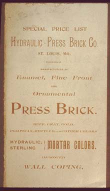 Catalog cover from the Hydraulic Press Brick Company - Used courtesy of Tom Walsh, Masonry Institute of St. Louis