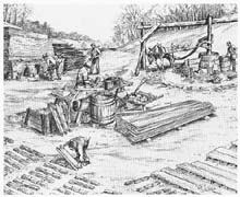 Pioneer brickmaking in Indiana - Used courtesy of Indiana University Library